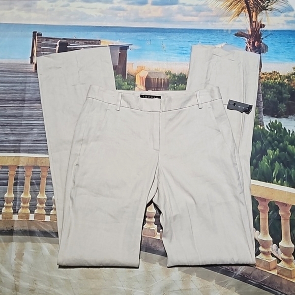 Theory Gintra Beige Dress Pants Size 4 Tall NWT - Picture 1 of 5